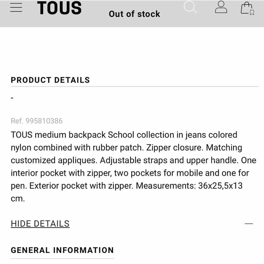 TOUS medium backpack School - Picture 7 of 7